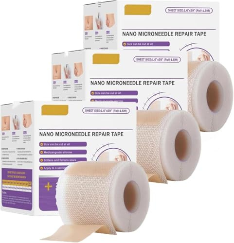 Cerotti in silicone per cicatrici, morbido cerotto in silicone di grado medico, cerotti con nano-microaghi, adatti a uomini e donne, riutilizzabili, adatti per cicatrici su corpo e viso