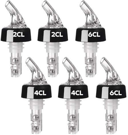 Lyivisk 6 beccucci per bottiglie da 2/4/6 cl, dispenser per liquori, versatore per vino, liquori, cocktail e caffè