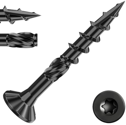 Valorada Terrassenschrauben, 4,2 x 32 mm, Torx-Senkkopf-Holzschrauben, Holzschraube für den Außenbereich, schwarzes Oxid-Finish für Zaun, Holz, 50 Stück