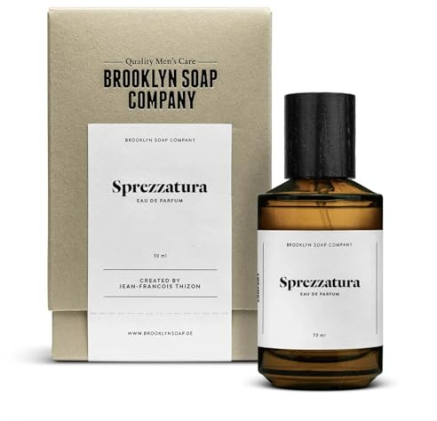 Brooklyn Soap Company Sprezzatura Eau de Parfum Herren - 50 ml | Würzig-frischer Herrenduft mit Bergamotte, Muskat, Veilchen, Vetiver & Guajakholz - Langanhaltendes Parfum bis zu 10 Stunden