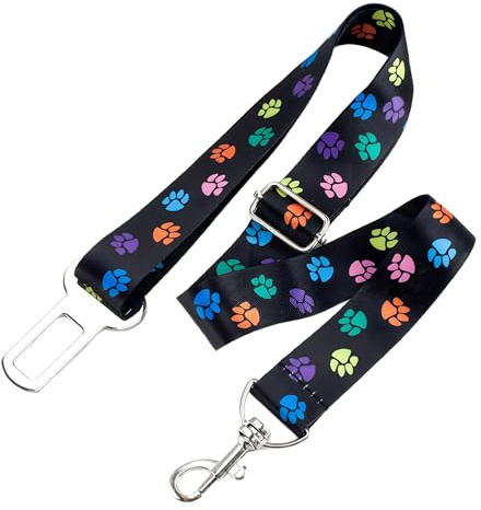 Adjustable Dog Car Seat Belt with Elastic Bungee, Vehicle Travel Clip Compatible Dog Harness Attachment, Universal Restraint Connector, Functional Car Seat for Dogs Strap and Practical Pet Accessories