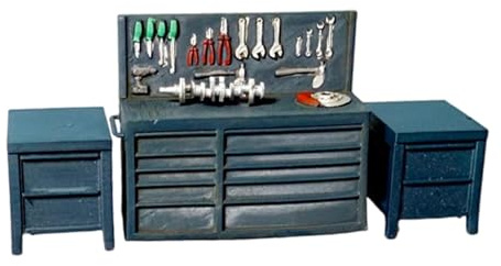 Amagogo 1/64 Sacle Garage Accessoire Garage Stuff Simulation Peinte à la Main Mini Figurine en Résine Réaliste Auto Shop Décor Miniature, Tableau D'outils
