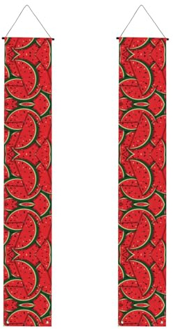 Halloween-Türbanner mit rotem Wassermelonen-Druck, Veranda-Banner für Haustür, Innen- und Außendekoration