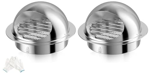 FUBESK Grille d'aération murale extérieure en acier inoxydable 304 avec moustiquaire pour sèche-linge, hotte aspirante, climatisation et hotte aspirante 150 mm