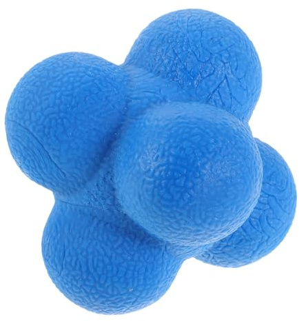 BESPORTBLE Pelota de Reacción Hexagonal Azul 7.6 Cm para Entrenamiento de Agilidad y Coordinación Mano-Ojo, Balón Deportivo de Alta Elasticidad para Béisbol, Tenis, Fútbol y Baloncesto,