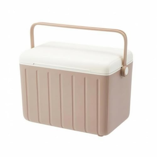 Milageto Glacière Isotherme Extérieure Glacière Rigide Boîte Réfrigérante Coffre à Glace Conteneur Isolant Multicouche PU PP Couvercle en avec Packs de Glace, Café Au Lait