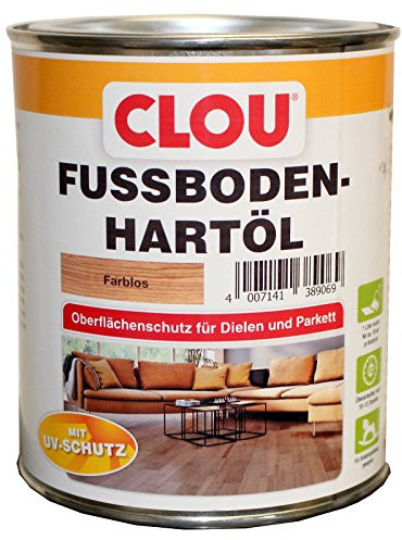 CLOU Fußboden-Hartöl, Parkettöl zur Pflege und Holzpolitur von Holz-Oberflächen wie Parkett, Dielen, Treppen und Möbel, farblos, 3 Liter