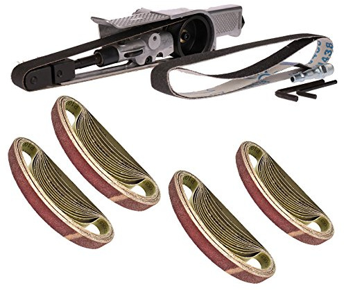 20mm Wide Air Finger Belt Sander Power File Detail Sander Sanding + 50 Belts
