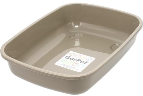 GarPet Katzenklo in 5 Größen Katzentoilette ohne Deckel Katzen WC Schalentoilette Klo grau eckig hygenisch XS (37x27x8)