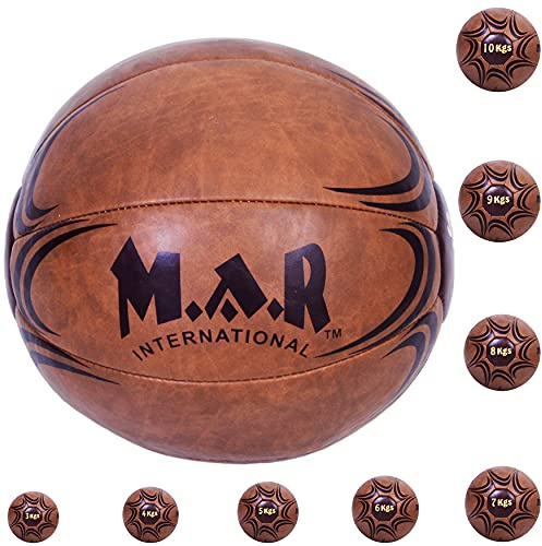 MAR | Synthetic Leather Medicine Balls, Essential Home Gym Fitness Equipment for Abdominal Strength and Muscular Endurance Improvement, Workout Ball for Exercise & Training (3kg)