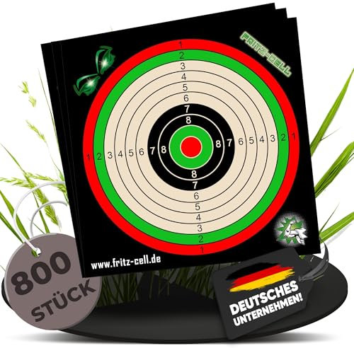 fritz-cell 800 Zielscheiben 14x14cm für Luftgewehr Luftpistole Airsoft und Kugelfang…