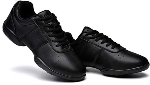 RHSMQ Tanzschuhe Kinder Erwachsene Aerobic Cheerleading Fitnessschuhe Gymnastik Tanz atmungsaktiv Komfort Weiche Vierjahreszeiten-Schuhe (39, Schwarz)