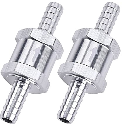 Mesee Lot de 2 clapets anti-retour unidirectionnels pour carburant, essence, diesel, eau, 8 mm, alliage d'aluminium, pour voiture, moto, caravane, bateau