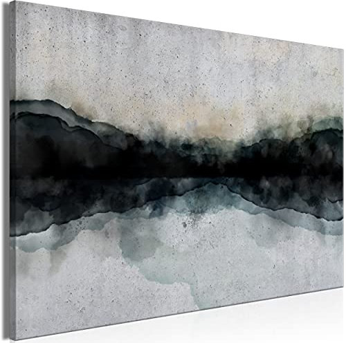 decomonkey Akustikbild Abstrakt 120x80 cm 1 Teilig Leinwand Modern Bilder Wandbilder XXL Schallschlucker Schallschutz Akustikdämmung Wandbild Deko Leise Modern schwarz grau