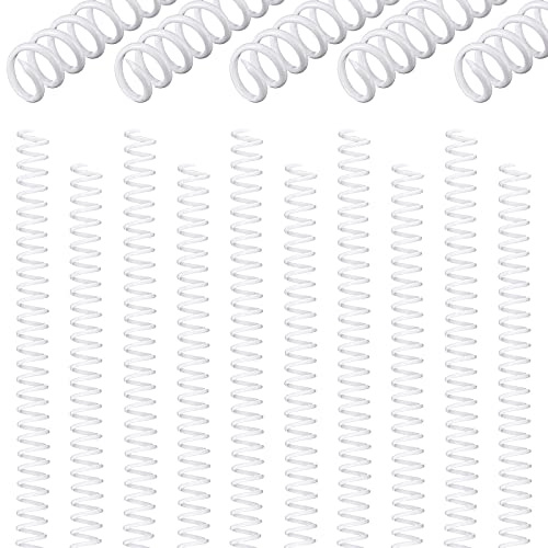Pajean 30 Pcs 8 Mm/ 5/16 Inch Spiral Binding Coil Coil Bindings Spines 4: 1 Pitch 54 Sheet Capacity Plastic Binder Combs for Teacher Office Document Notebook Business Proposals Reports Menus(White)