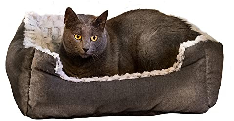 Ferplast Cuccia Cane Cuscino Cane Piccolo Cuccia Gatto Cuscino Gatto Morbido e Comodo 91 x 72 x h 19 cm. Grigio e Bianco