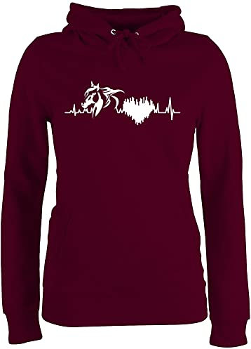 Pullover Damen Hoodie Frauen - Pferde - Ich spreche heute nur noch mit meinem Pferd - M - Burgundrot - geschenk für reitlehrerin reitoberteil pferdeliebhaber pulli pferdepullies pferdepulloverdamen