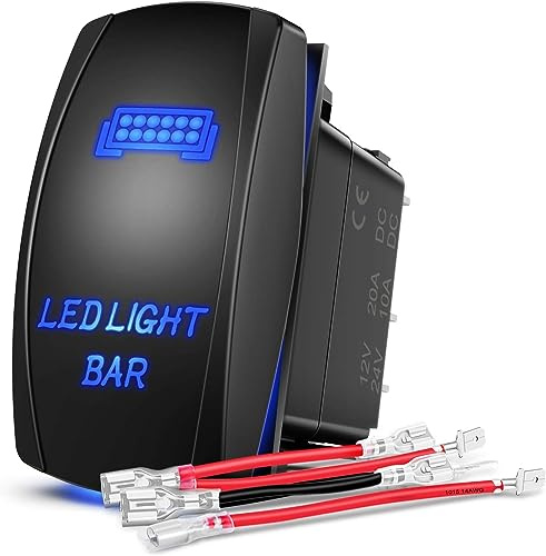 Gebildet Blauer LED Light Bar Wippschalter 5-polig Laser-Ein/Aus LED Licht, 20A/12V,10A/24V Schalter Überbrückungskabel Set für Jeep Boots LKWs