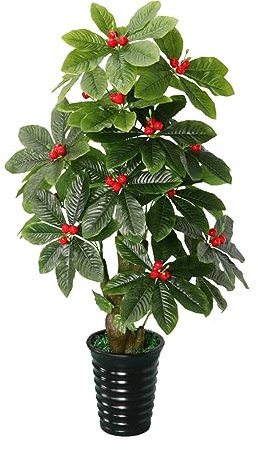 OQOPO Leafy Happiness Obstsimulation im Topf, langlebig, farbecht, künstlicher Bonsai-Baum für Zuhause, Garten, Innen- und Außenbereich