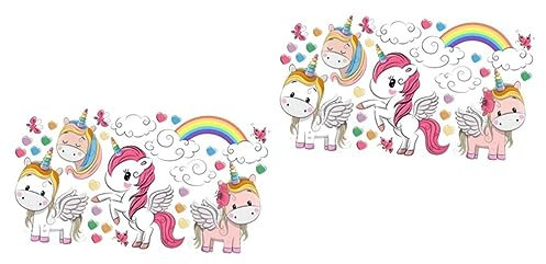 Vaguelly 2stücke Rainbow Wandtattoo Mit Herzdesign Kreativer Wandsticker Für Kinderzimmer Wohnzimmer Und Zuhause Einfach Anzubringen Ablösbar Material Für Dekoration