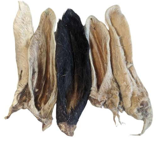 Hairy Lambs Ear - Natural Dog Chew Treat Dewormer - High Protein Healthy Snack - Dog Pick and Mix (x5 Hairy Lamb Ear)
