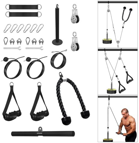 Polea Gimnasio Casa, Polea Gym Casa Polea Doble Gimnasio Triceps Polea Máquina Musculacion Sistema Poleas Gimnasio Entrenamiento Pecho Espalda Tríceps Bíceps