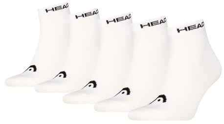 HEAD Unisex All Sports Quarter (5 unidades), Blanco, 39-42