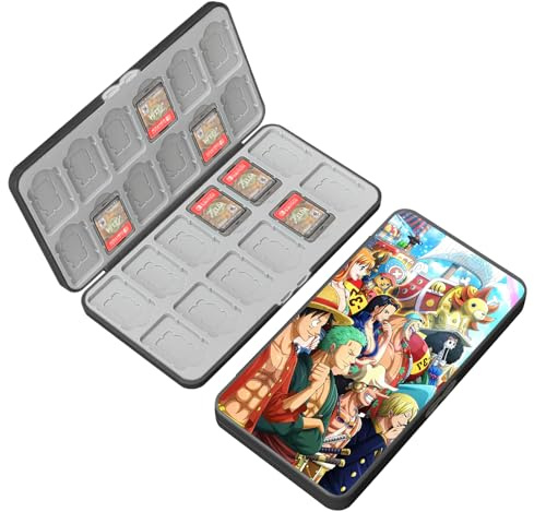 doepeBAE Custodia per Schede di Gioco, Custodie Giochi Switch, Switch Game Card Case, Scatola per Carte con Fodera in Silicone, Con 24 Slot per Cartucce di Gioco e 24 Slot per Schede SD (24I)