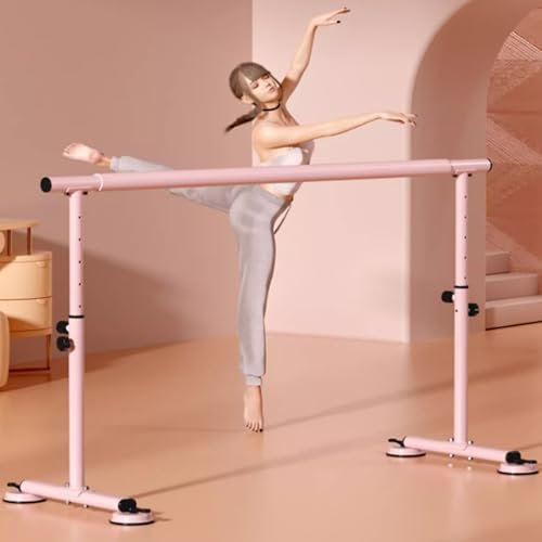 jiajulashou123 Klassische Ballettstange Stahlrohr Tragbare Ballettstange für Zuhause Studio Tanzstange für Stretching Einstellbare Höhe Rutschfester Gummi für Kinder Erwachsene Pilates (Length:130CM)