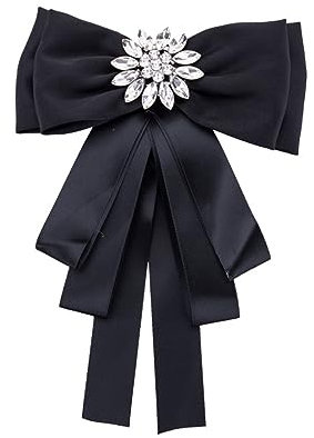 LIFKOME Bowknot Fliege Brosche Mit Strass Schwarze Hemd Brustnadel Dekorative Modeaccessoire Für Damen Party Und Feierlichkeits Dekor
