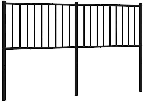 HETFTJN Kopfteil Wandkissen Kopfenden Headboard - Kopfteil Metall Schwarz 160 cm für Herbergen Gästezimmer Jugendzimmer Schlafräume
