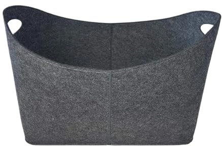 GSCLZ Felt Firewood Storage Bag Felt Fireplace Firewood Basket Storage Box Basket Sundries Storage Bag(Black)