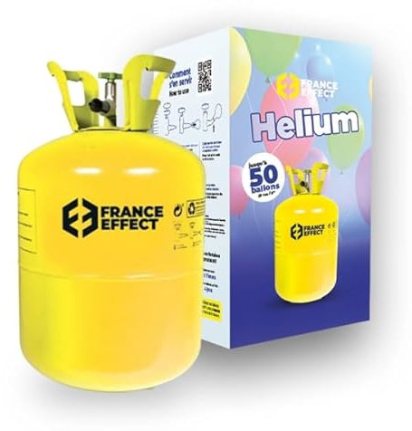 Bouteille d'Hélium - Gonfle Jusqu’à 50 Ballons | Usage Festif pour Mariages, Anniversaires, et Événements | Facile à Utiliser - France Effect