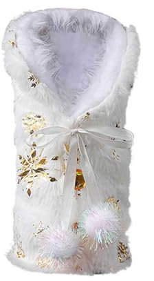 Holiday Christmas Wine Bottle Covers Festive Fabric Champagne Jackets Elegant Seasonal Party Table Warmth Decorations (A, 27x15x3cm)