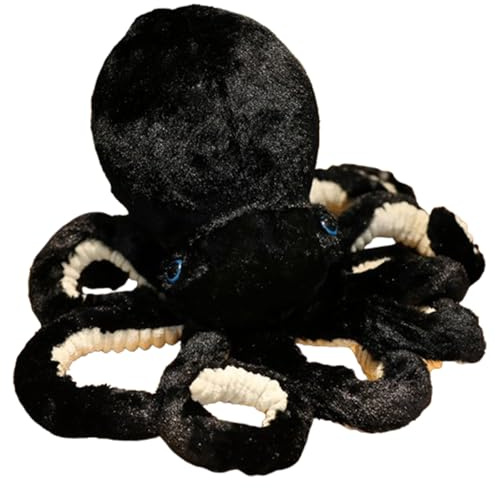 Xiyocadt Oktopus Kuscheltier, Plüsch Oktopus Kuschelkissen Puppe, Krake Plüschtier, Tintenfisch Stofftier Spielzeug Geschenk für Kinder Mädchen Jungen Freunde (30cm,schwarz)