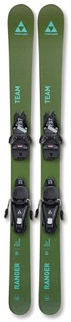 Fischer Kinder Skier Ranger Team JRS 101 cm - Für schnelle Flips und Drehungen, Identische Fahreigenschaften Regular und Fakie, Oliv