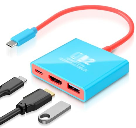 USB-C Dock für Switch 2, Switch OLED & Steam Deck 4K HDMI mit 100W PD | Mini USB-C Dock mit 4K HDMI, 100W PD Laden für Switch 2, Switch OLED, Steam Deck und Gaming-Handhelds