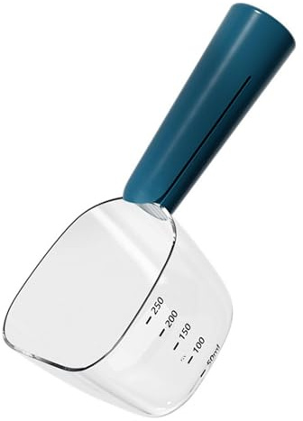 SUIOPPYUW Cuillère doseuse pour croquettes pour Chiens et Chats, gobelet doseur pour l'alimentation des Animaux de Compagnie (Chiens et Chats), Bleu, 18.5 x 6.5 x 6. cm