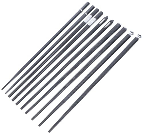 TOYANDONA 5 Paia Bacchette Giapponesi Riutilizzabili in Fibra di Vetro Antiscivolo Resistenti al Calore per Sushi e Cucina Cinese da Nere Lavabili in Lavastoviglie