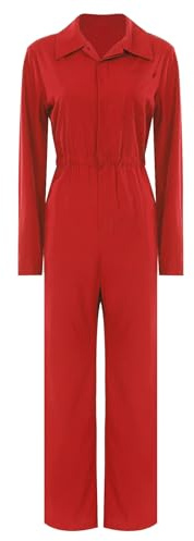Monduelle dam arbetsoverall skyddsoverall blåman overall jumpsuit coverall verkstad arbetsoverall mekaniker arbetskläder, röd, M
