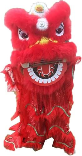 14 tum stor lejondansmaskotsdräkt, traditionell kinesisk drake lejondans för fester, karneval och festivaler (G)