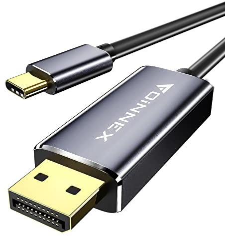 FOINNEX USB C auf Displayport Kabel 4K@60Hz, 2K@165Hz Thunderbolt 3/4 zu DP Kabel MST Freesync, USB C 3.1 Typ C to Display Port Cable für MacBook Pro/Air, iPad Pro iMac Surface Galaxy XPS, 1M/3.3FT