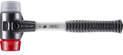 SIMPLEX-Schonhammer, TPE-mid/Plastik; mit verstärktem Tempergussgehäuse und Fiberglasstiel | D=50 mm | 3736.050