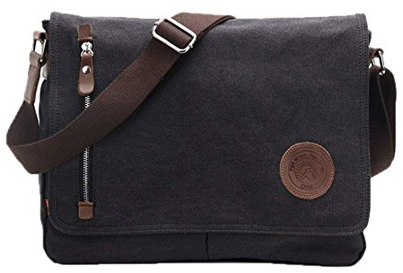 autumndeer Laptop Bag 14 inch, Lightweight Waterproof Messenger & Shoulder Bag - Crossbody Handbag with Multiple Pockets for Travel, Work, Commuting, 36.8 x 7.6 x 29 cm, Black
