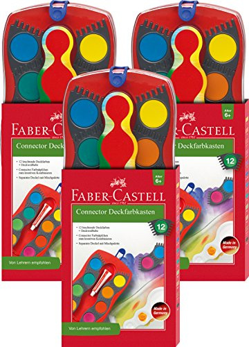 3x MPD Faber-Castell Farbkasten Connector, rot