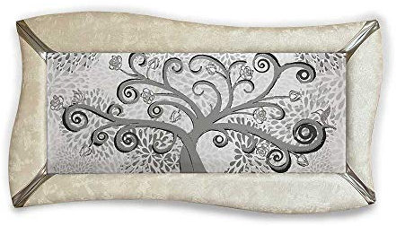 ARTEMA Quadro betti Ecopelle Crema Albero della Vita 24 Canvas+Argento 148x78cm artig.