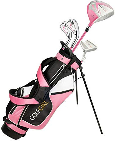 Golf Girl Junior Girls Golf Set V3 with Pink Clubs and Bag, Ages 8-12 (4' 6 - 5'11 Tall), Left Hand