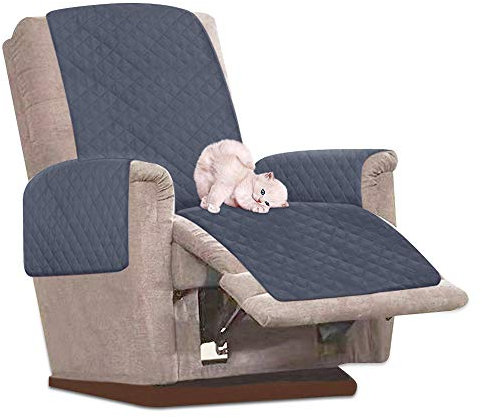 Funda de Sillón Relax Reclinable Impermeable Funda Cubre Sofá Universal Funda para Sillón de 1 Plaza Antimanchas y Antiarañazos (Gris)