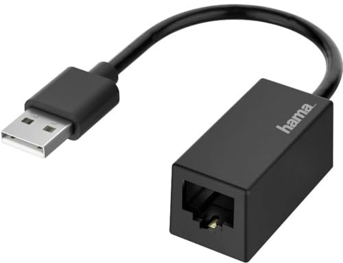 Hama USB-Ethernet-Adapter für Fast Ethernet 10/100 Mbps, Netzwerkadapter kompatibel mit Windows und Mac für PC, Laptop und Tablet