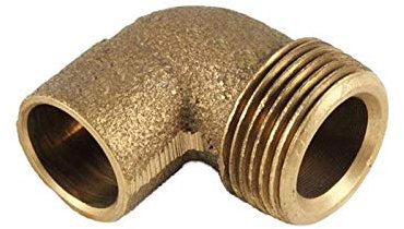 Rotguss-Lötfitting Winkel 90°, 15 mm x 3/4 Zoll AG - Typ 4092G, DVGW
